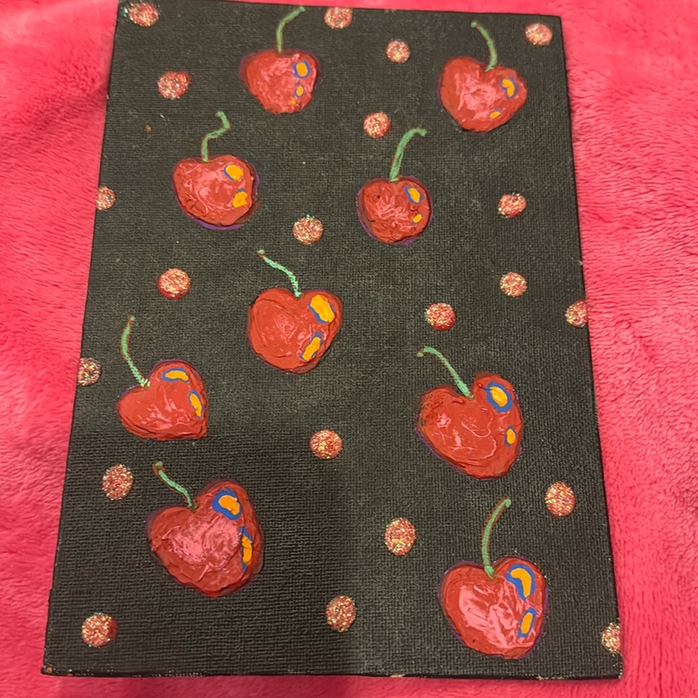 Cherry Heart heavy texture, painting